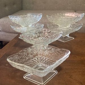 Set of six vintage dessert dishes